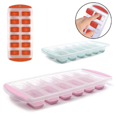 FORMA DE GELO COM 12 CAVIDADES RETANGULAR DE SILICONE / PLASTICO 34X14X3,8CM FWB 9069 - comprar online