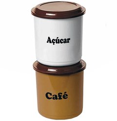 POTE PLASTICO CONJUNTO REDONDO PARA CAFE / ACUCAR 2 PECAS 2000ML ERCA