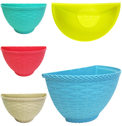 VASO DE PAREDE RATTAN COLORS 3,4L 27,7X16,5X14,5CM DE PLASTICO INJEPLASTEC