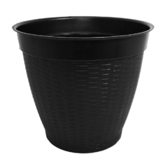 VASO REDONDO RATTAN ESTILO VIME COM BORDA RETA 21L 32X36CM DE Ø DE PLASTICO PLASNEW 819 / 818 - comprar online