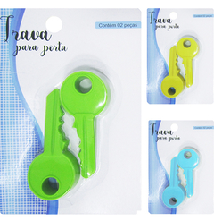 APARADOR / TRAVA PARA PORTA CHAVE DE SILICONE 9,5CM COM 2 UNIDADES FU XING UD19350