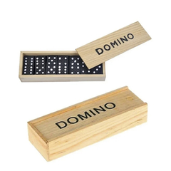 DOMINO DE MADEIRA 38X20X5MM NO ESTOJO ALMEGA 47002