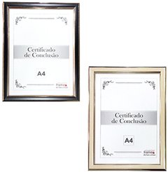 QUADRO PARA DIPLOMAS / CERTIFICADOS A4 DE PLASTICO COLORS 21X29,7CM RIO MASTER RMI4500