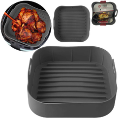 FORMA DE SILICONE QUADRADA COM ALCA PARA AIR FRYER / FRITADEIRA ELETRICA 20,5X7CM CK5868 CLINK