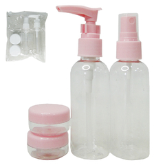 KIT VIAGEM COM FRASCO DE PLASTICO + POTE COLORS 4 PECAS NA BOLSA 20 COMERCIAL BA32362 - comprar online