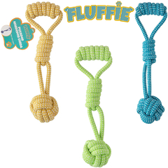 BRINQUEDO PARA CACHORRO COM BOLA + NO E PUXADOR DE CORDA 29X8X5,5CM FLUFFIE CB3039 - comprar online