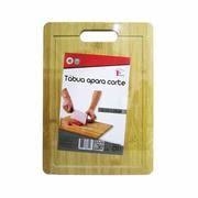 TABUA DE CORTE DE BAMBU MULTIUSO RETANGULAR 35X26X1,5CM COM CANALETA TOP RIO TRC8050