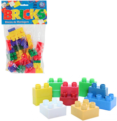 BLOCOS DE MONTAR BLOC BRICKS COLORS COM 29 PECAS PAIS E FILHOS 4745