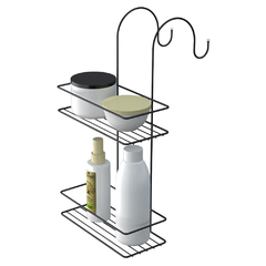 SUPORTE DUPLO ARAMADO PARA BOX COM 2 GANCHOS 44X24X22,5CM STOLF 1405 - comprar online