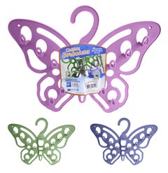 CABIDE DE PLASTICO BORBOLETA MULTIUSO COLORS COM 12 GANCHOS 29X25CM