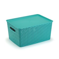 CAIXA ORGANIZADOR DE PLASTICO RATTAN GRANDE COLORS COM TAMPA E ALCA PLASNORTHON - VEM QUE TEM VARIEDADES BAZAR E PRESENTES