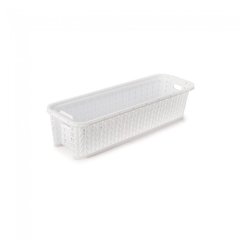 CESTA / CESTINHA ORGANIZADOR RETANGULAR DE PLASTICO TRAMA EMPILHAVEL 26,8X8X6,1CM PLASUTIL 13978 / 8835 / 3517 / 9370 na internet