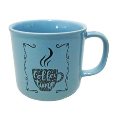 CANECA DE PORCELANA MASTER COFFEE BREAK / TIME AZUL 280ML RR PORCELANAS 802