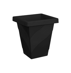 VASO QUADRADO ROMA COLUNA PRETO MÉDIO 10L 30,5X26,5CM DE PLASTICO INJEPLASTEC 353