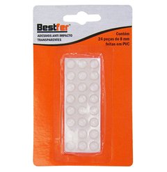 PROTETOR ADESIVO ANTI IMPACTO 8MM DE Ø COM 24 UNIDADES BFH1338 BESTFER