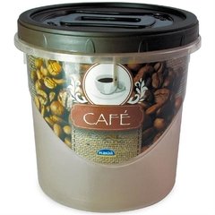 POTE PLASTICO REDONDO 1,8 LT ROSCA CAFE PLASUTIL 6399