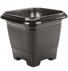 VASO QUADRADO PRETO 9,5L 28,5X23CM DE PLASTICO ERCA 1349 / RISCHIOTO 9250