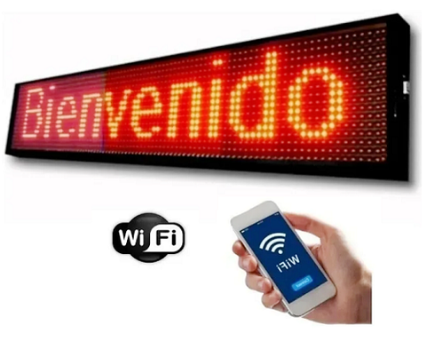 Cartel Led Programable Wifi Dinámico Rojo 1 Metro
