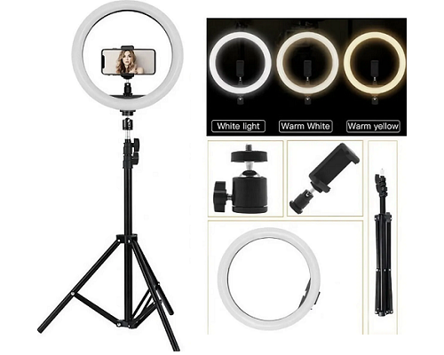 Aro de Luz 30cm Blanco Tr pode 2.1m Luz selfie