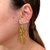 Brinco Ear Cuff Zircônia Franja Longo Dourado - Line Acessórios