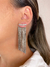 Brinco Ear Cuff Zircônia Franja Longo Níquel