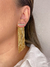 Brinco Ear Cuff Zircônia Franja Longo Dourado