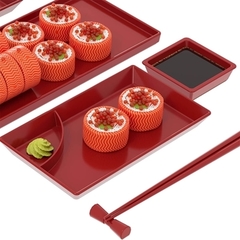 Kit para Sushi Vermelho - 6 Peças - loja online