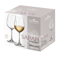 Jogo 6 Taças White Wine Sarah Cristal Bohemia - 400ml - comprar online