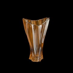 Vaso Cristal Wolff Paradise Âmbar Metálico - 31cm