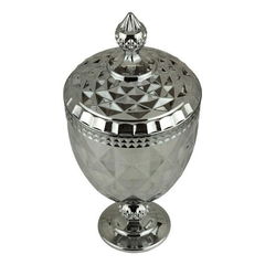 Potiche Diamond Cinza Metalizado - 32cm - comprar online
