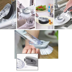 Escova de Limpeza 2 em 1 com Dispenser para Detergente na internet