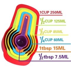 Kit Medidores Xícara/Colher Color - 6pçs - comprar online