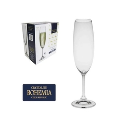 Jogo 6 Taças Champagne Flute Sylvia Cristal Bohemia - 220ml - comprar online