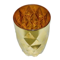 Jogo 06 Copos Diamond Dourado - 350ml - Design Gallery Santos 