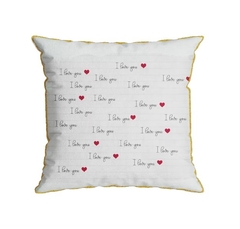 Almofada Aveludada I Love You com Cordone Belchior - 43x43cm