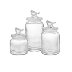 Potes de Vidro Clear - 3 peças - comprar online