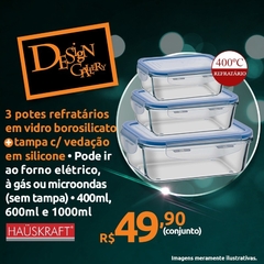 Conjunto de Potes Herméticos 3pcs Hauskraft