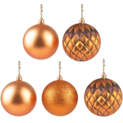 Bolas de Natal Diamante Bronze n°7 - 5 unidades - comprar online