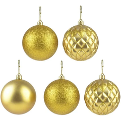 Bolas de Natal Diamante Dourada n°7 - 5 unidades - comprar online