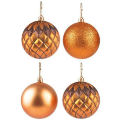 Bolas de Natal Diamante Bronze n°8 - 4 unidades - comprar online