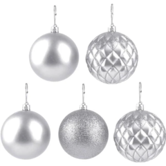 Bolas de Natal Diamante Prata n°7 - 5 unidades - comprar online