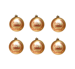 Bolas de Natal Feliz Natal 8cm - 6 unidades