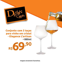 Conjunto 02 Taças para Vinho Elegance L'artisan - 880ml