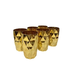 Jogo 06 Copos Diamond Dourado - 350ml