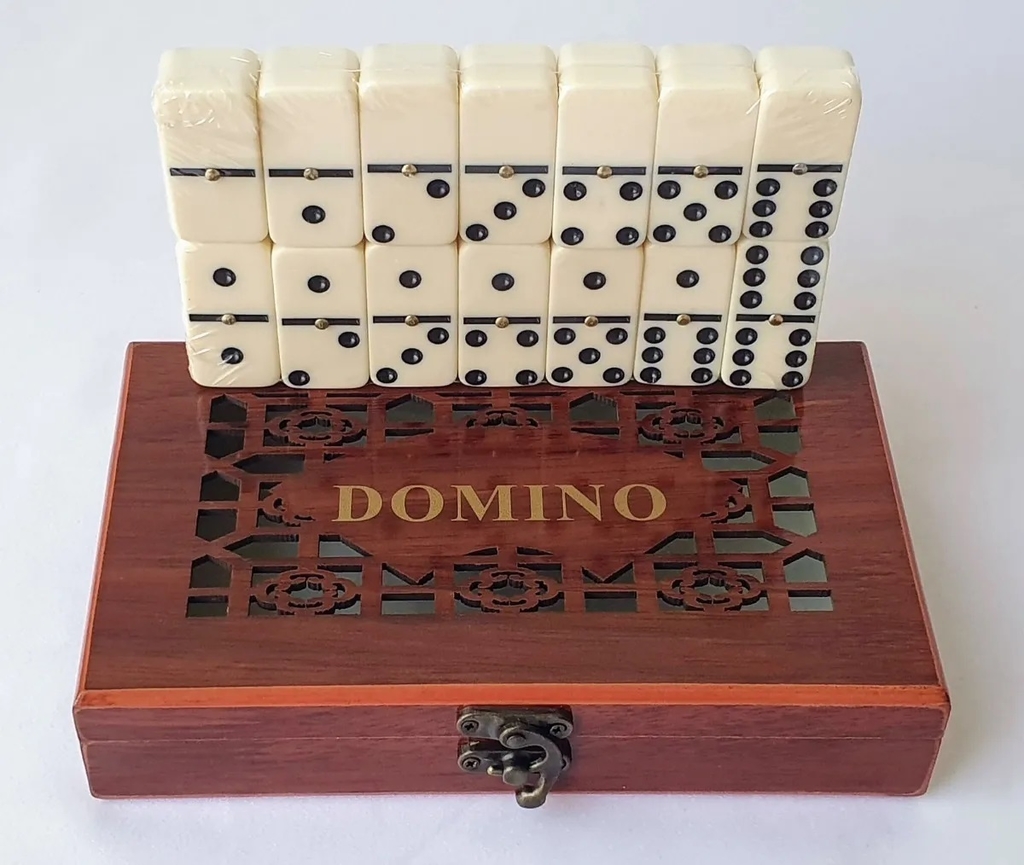 Kit Jogo de salão 1 Jogo de domino profissional 28 peças e 2