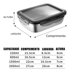 Conjunto de Potes Herméticos em Aço Inox - 4 peças - loja online