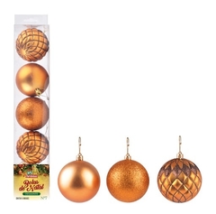 Bolas de Natal Diamante Bronze n°7 - 5 unidades