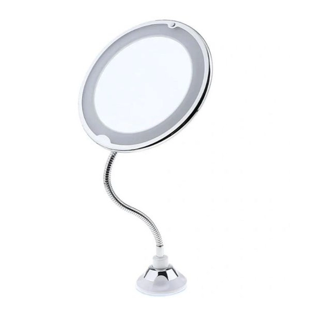 Espelho de Aumento Flexível 360° com Luz Led