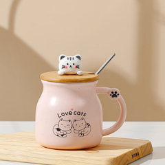 Caneca Gatinho com Tampa e Colher - comprar online