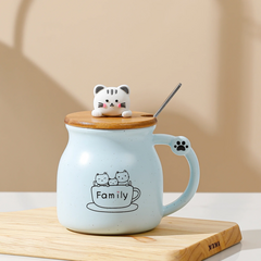 Caneca Gatinho com Tampa e Colher - loja online